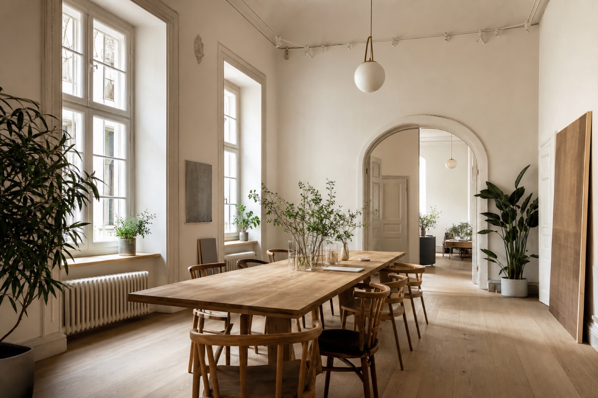 Jasne wnętrze przestrzeni spotkań Krakowskiego Atelier